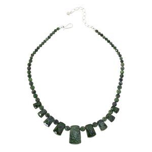 Jay King Sterling Silver Chrome Diopside Station Necklace, 18"